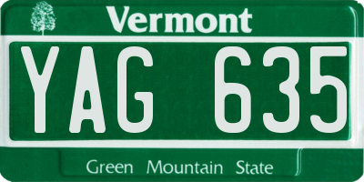 VT license plate YAG635
