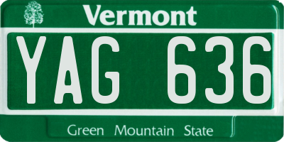 VT license plate YAG636