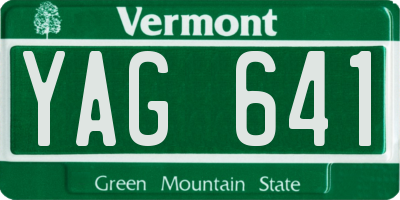 VT license plate YAG641