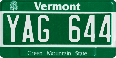 VT license plate YAG644