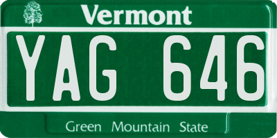 VT license plate YAG646