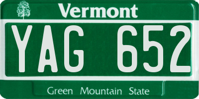 VT license plate YAG652