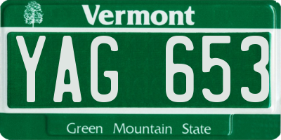 VT license plate YAG653