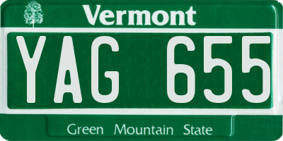 VT license plate YAG655
