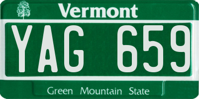 VT license plate YAG659