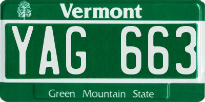 VT license plate YAG663