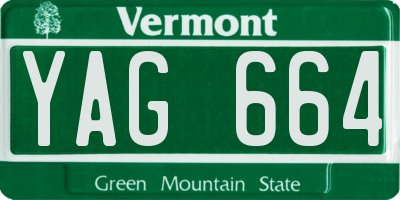 VT license plate YAG664