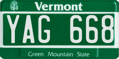 VT license plate YAG668