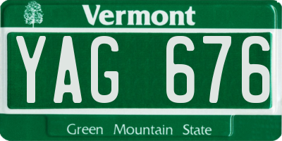 VT license plate YAG676