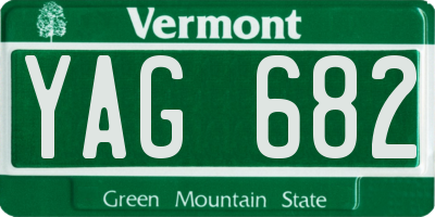 VT license plate YAG682
