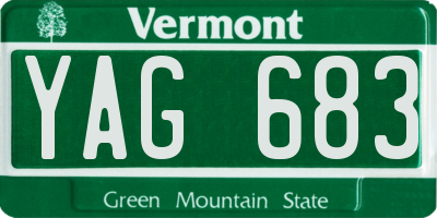 VT license plate YAG683