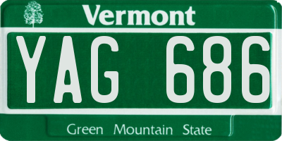 VT license plate YAG686