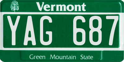 VT license plate YAG687