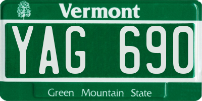 VT license plate YAG690