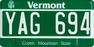 VT license plate YAG694