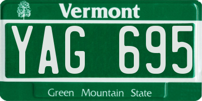 VT license plate YAG695