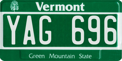 VT license plate YAG696