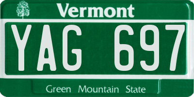 VT license plate YAG697