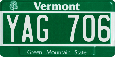 VT license plate YAG706