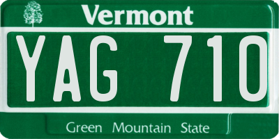 VT license plate YAG710