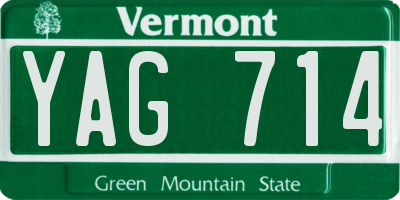 VT license plate YAG714