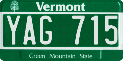 VT license plate YAG715