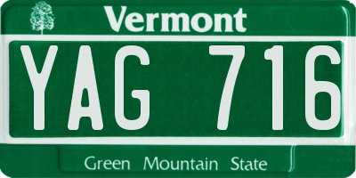VT license plate YAG716
