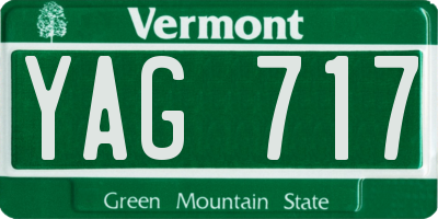 VT license plate YAG717