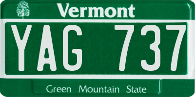 VT license plate YAG737