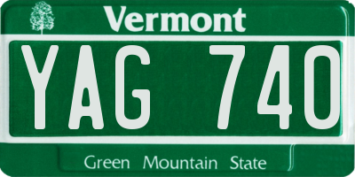 VT license plate YAG740