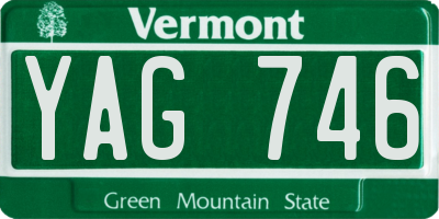 VT license plate YAG746
