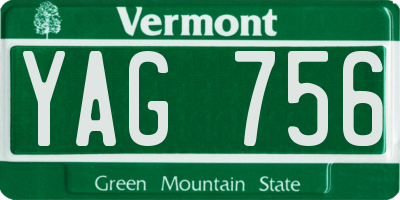 VT license plate YAG756