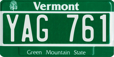 VT license plate YAG761