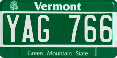 VT license plate YAG766