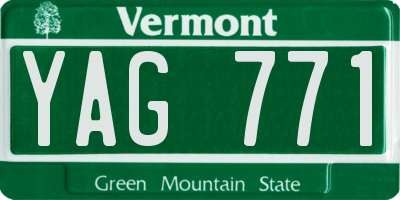 VT license plate YAG771