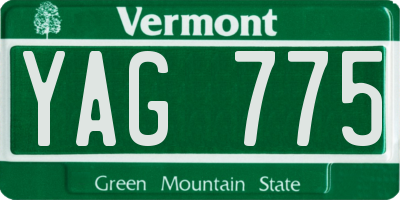 VT license plate YAG775