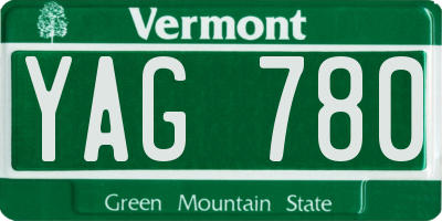VT license plate YAG780