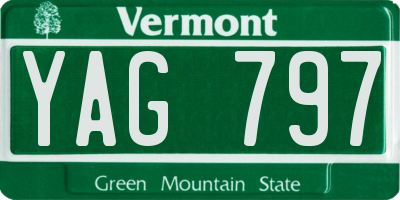 VT license plate YAG797
