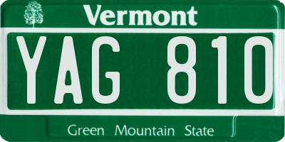 VT license plate YAG810