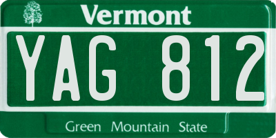 VT license plate YAG812