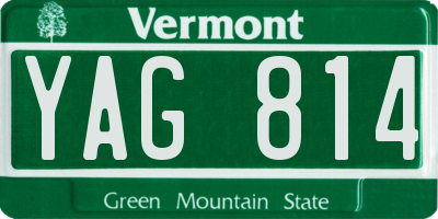 VT license plate YAG814