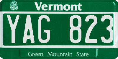 VT license plate YAG823