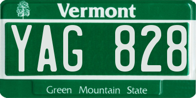 VT license plate YAG828