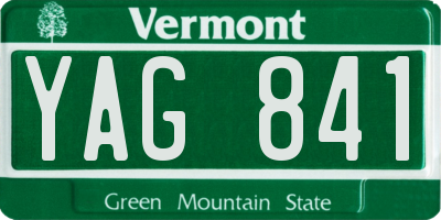 VT license plate YAG841