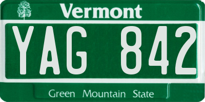 VT license plate YAG842