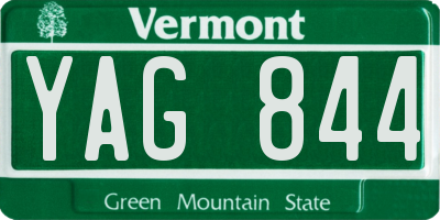 VT license plate YAG844