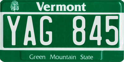 VT license plate YAG845