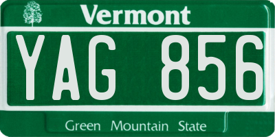 VT license plate YAG856