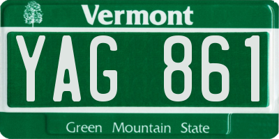 VT license plate YAG861