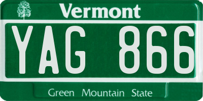 VT license plate YAG866